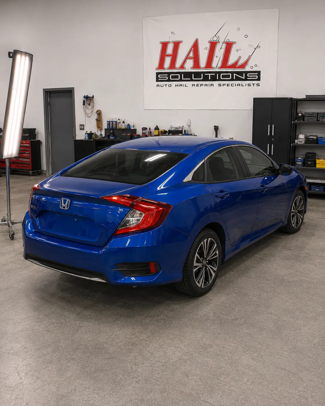 2016 Honda Civic hail damage repair in Merriam, KS — detail photo 2