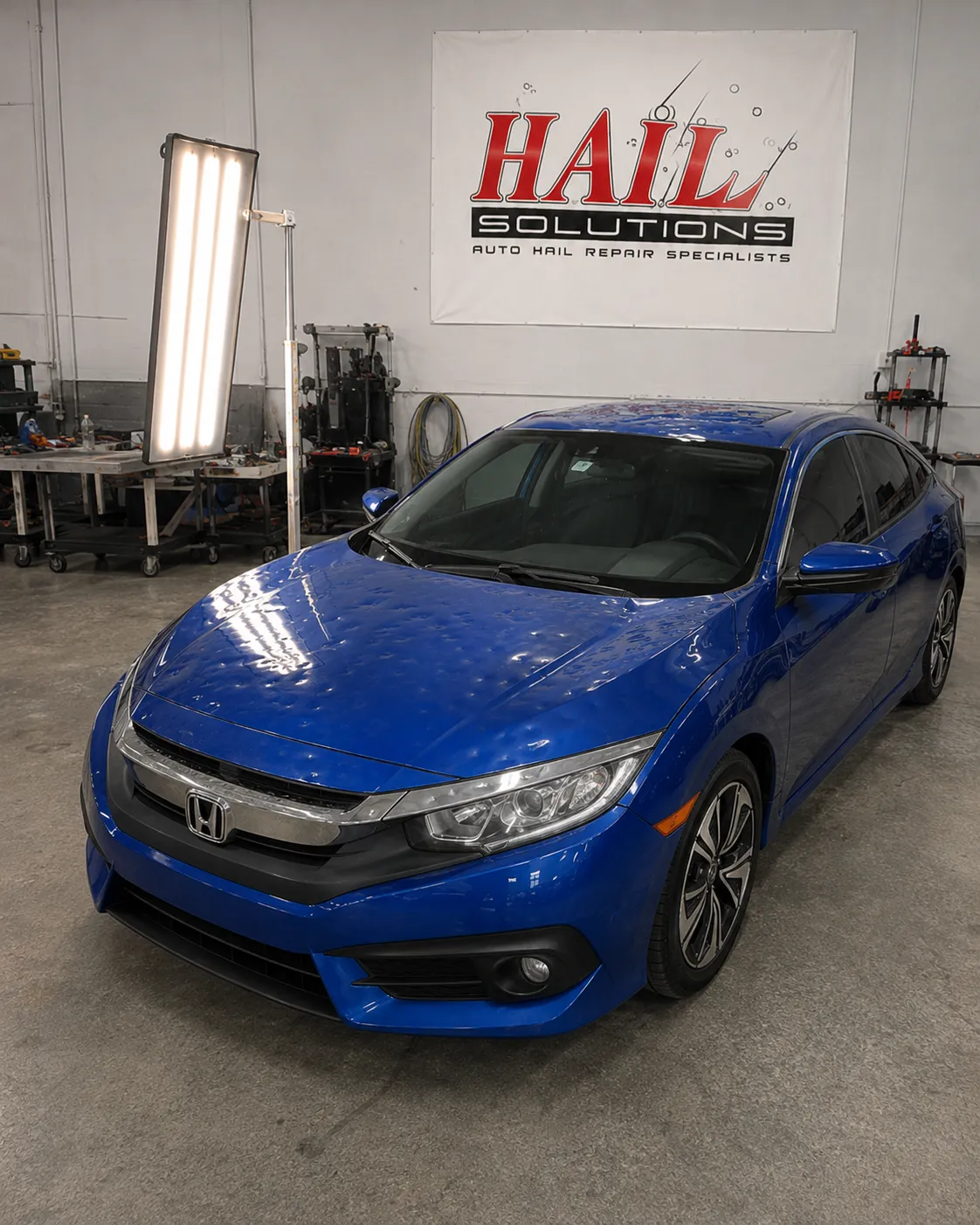 2016 Honda Civic — Aegean Blue Metallic hail damage repair in Merriam, KS