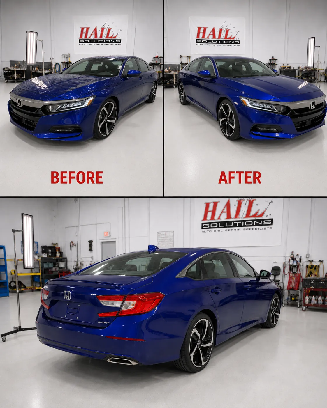 2018 Honda Accord — Still Night Pearl after hail damage repair by Hail Solutions in Olathe, KS