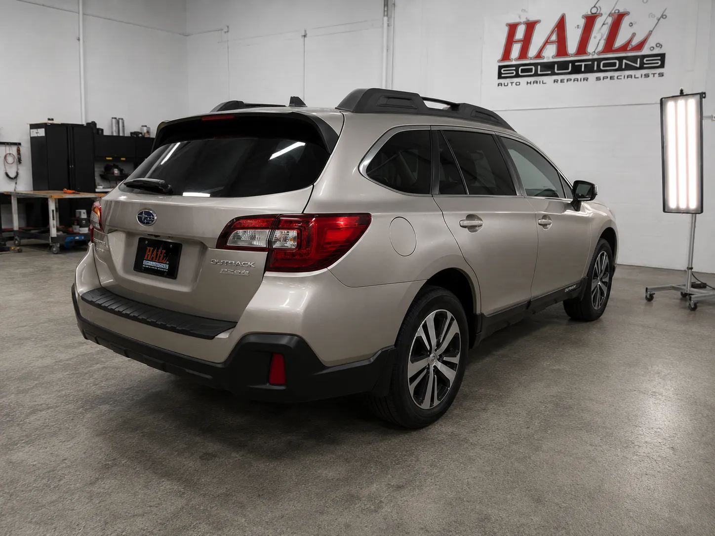 2018 Subaru Outback — Tungsten Metallic after hail damage repair by Hail Solutions in Tonganoxie, KS