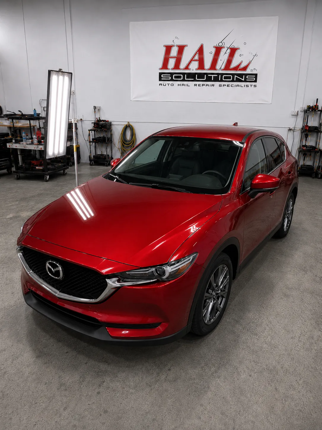 2019 Mazda CX-5 — Soul Red Crystal Metallic hail damage repair in Spring Hill, KS