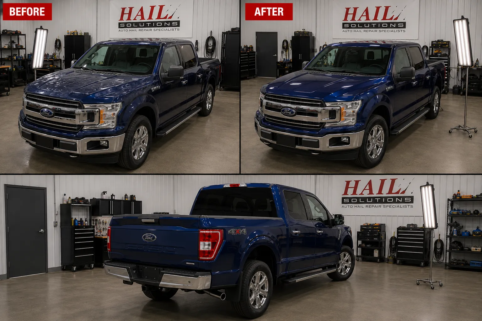 2022 Ford F-150 — Antimatter Blue after hail damage repair by Hail Solutions in Shawnee, KS